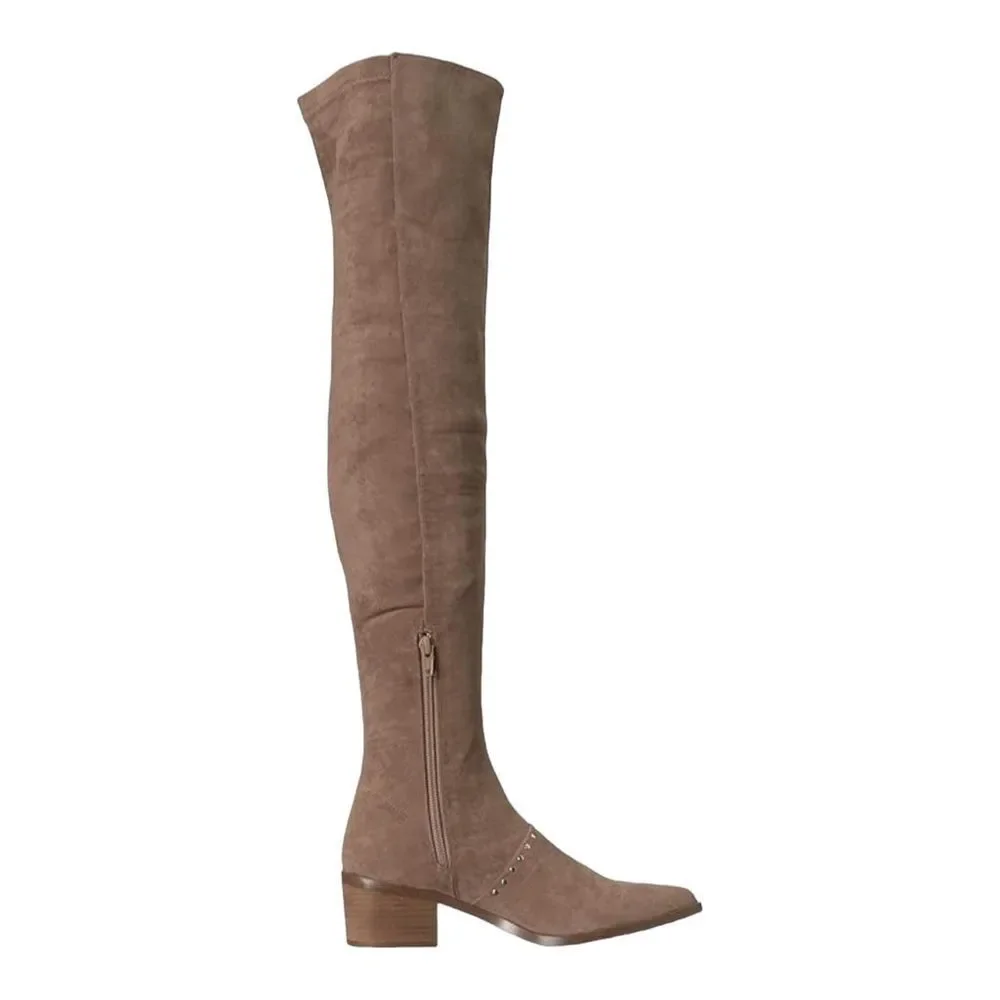 Report Women's Zaria Over The Knee Boot Taupe Faux Suede Boots Size 9